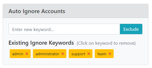 Auto Ignore Accounts