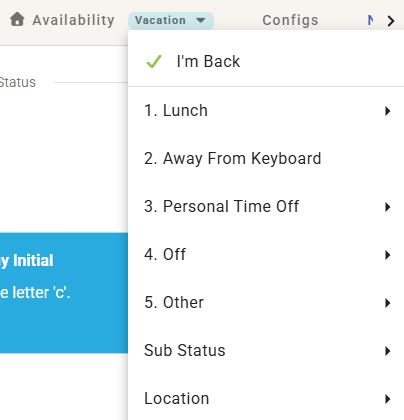 Availability Status Drop-Down