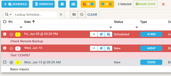Batch Schedule Actions
