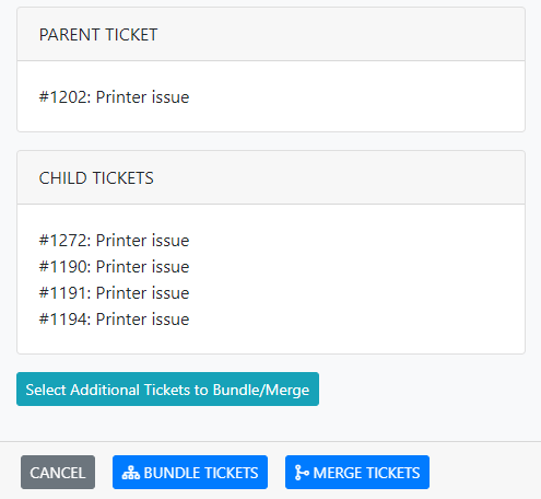 Bundle/Merge Multiple Tickets