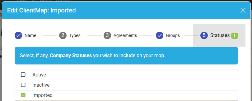 Company Status Option added to ClientMapper