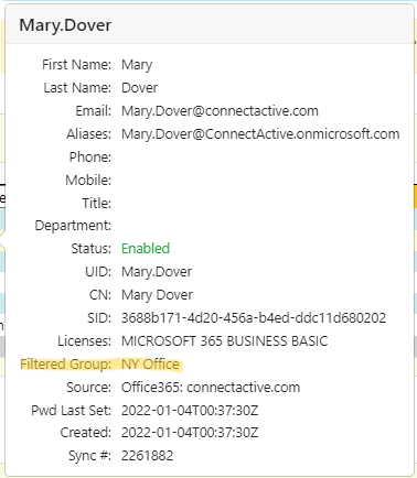 Filtered Group Information