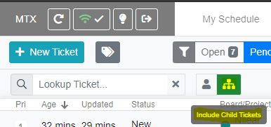 Include Child Tickets in View