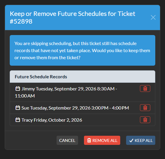 Skip Schedule & Commit at Wrap-up