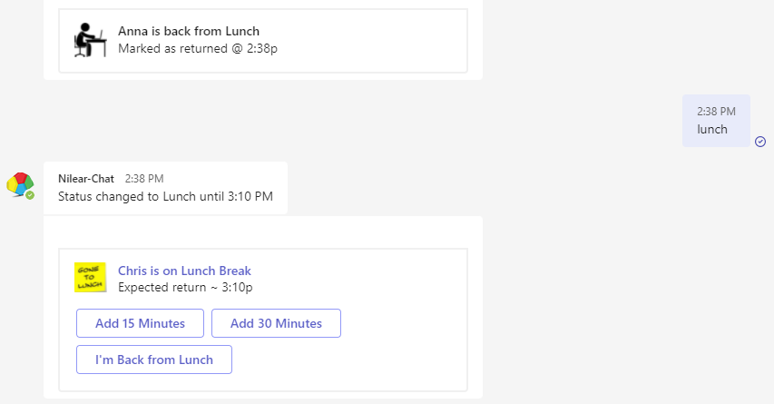 Lunch Updates