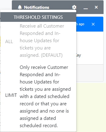 Notification Threshold Setting