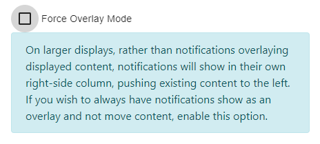 Notifications Overlay Setting