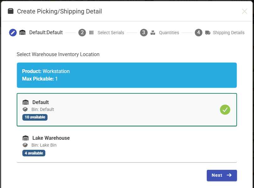 Warehouse Inventory Picking and Shipping