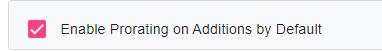 Fine Control of Enabling/Disabling Prorating
