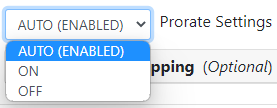 Fine Control of Enabling/Disabling Prorating
