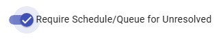 Require Schedule/Queue for Unresolved Tickets