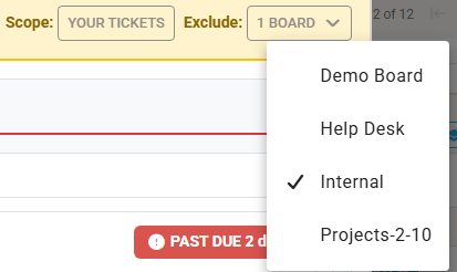 Exclude Boards from SLA Warnings