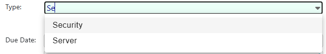 Autocomplete for Type/SubType/Item