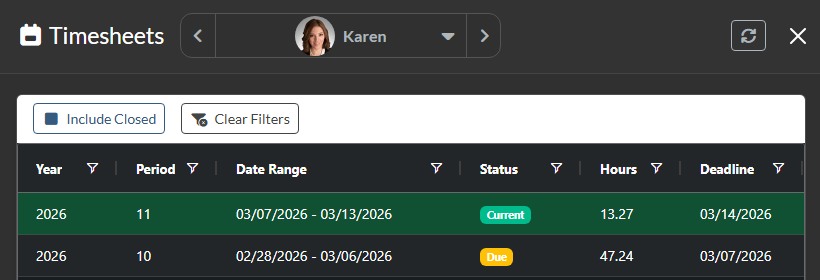 Timesheets